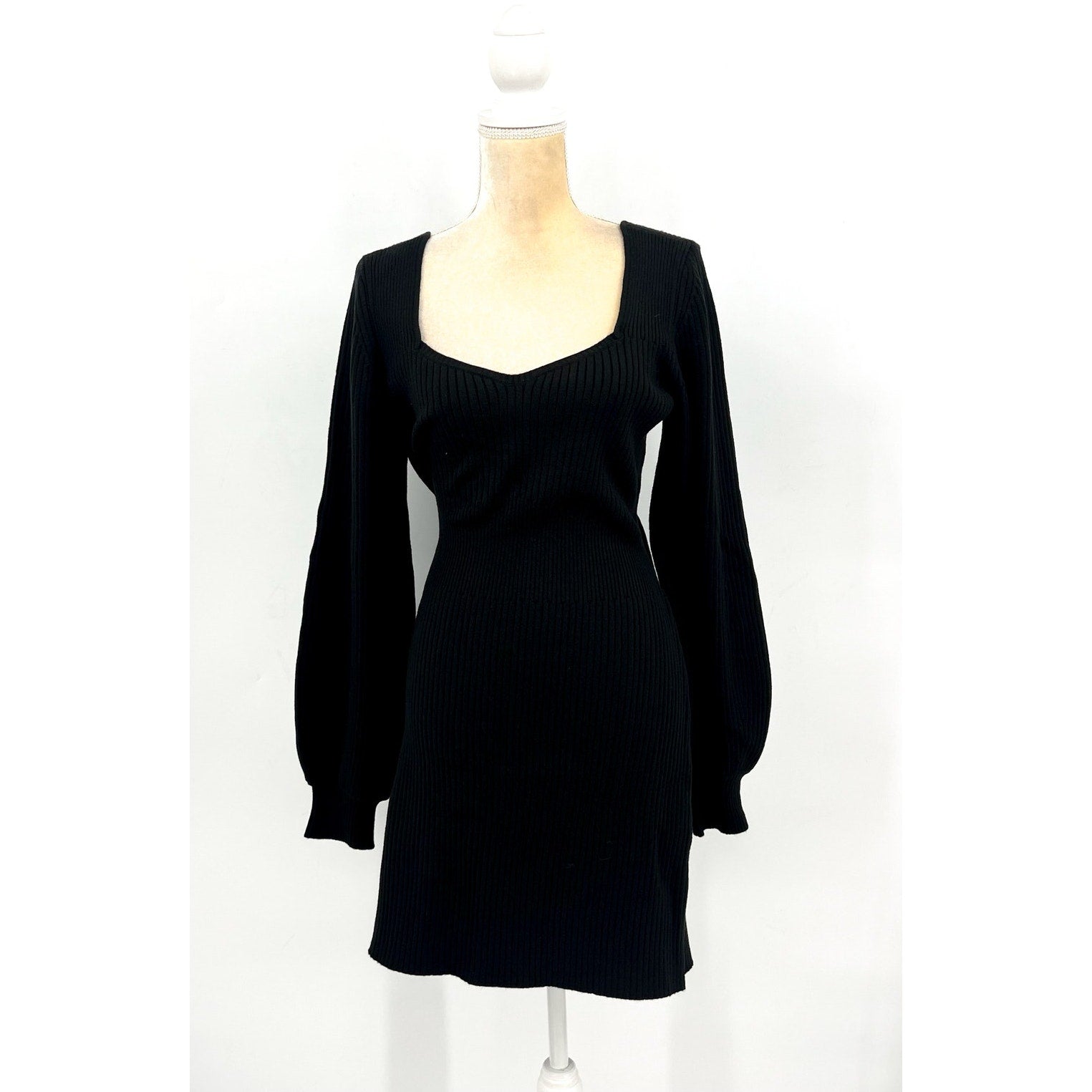 Paige Womens Celie Night Out Sweater Dress XL Black Blouson Sleeves NWOT