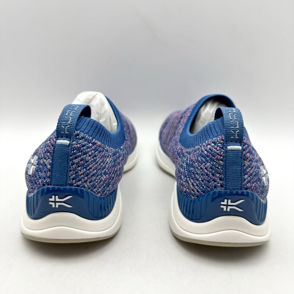 Kuru Womens Stride Casual Sneakers Size 5.5 WIDE Blue White Knit Slip On NWOB