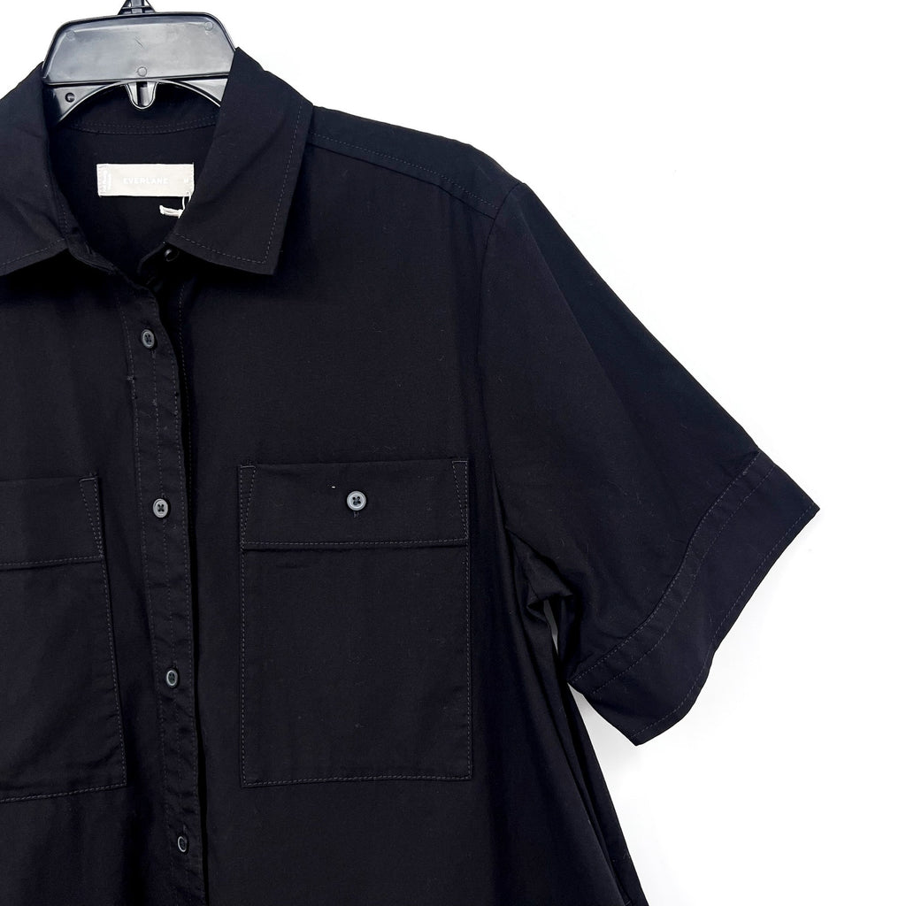 EVERLANE Women's The Daytripper Dress Medium Black Oversized Short Sleeve NWT