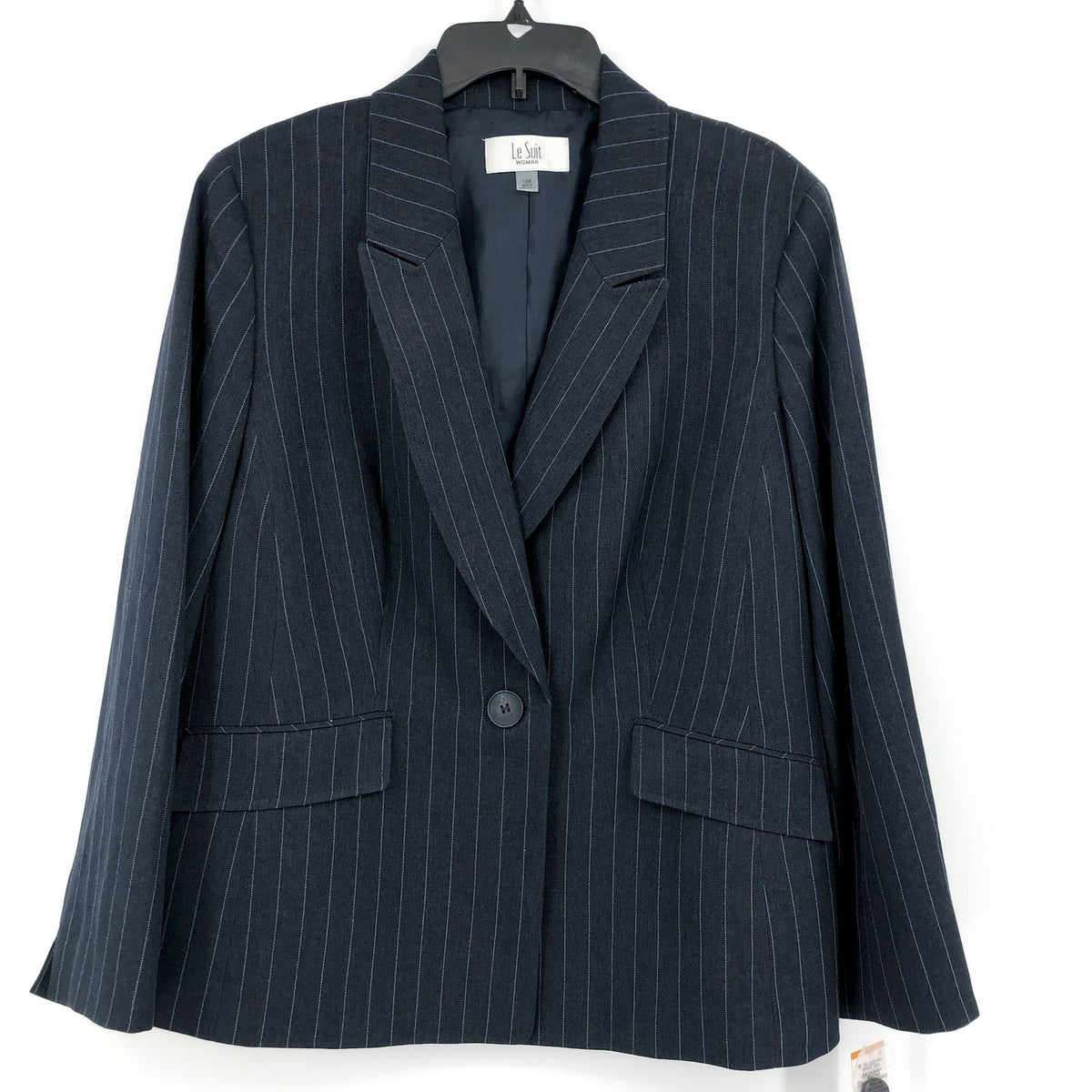 LE SUIT Single Button Suit Jacket 16W Navy Blue Pinstripe Blazer NWT