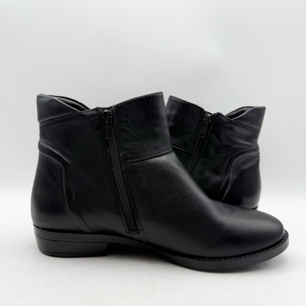 David Tate Womens Ania Ankle Bootie US 8.5 Wide Black Leather NWOB