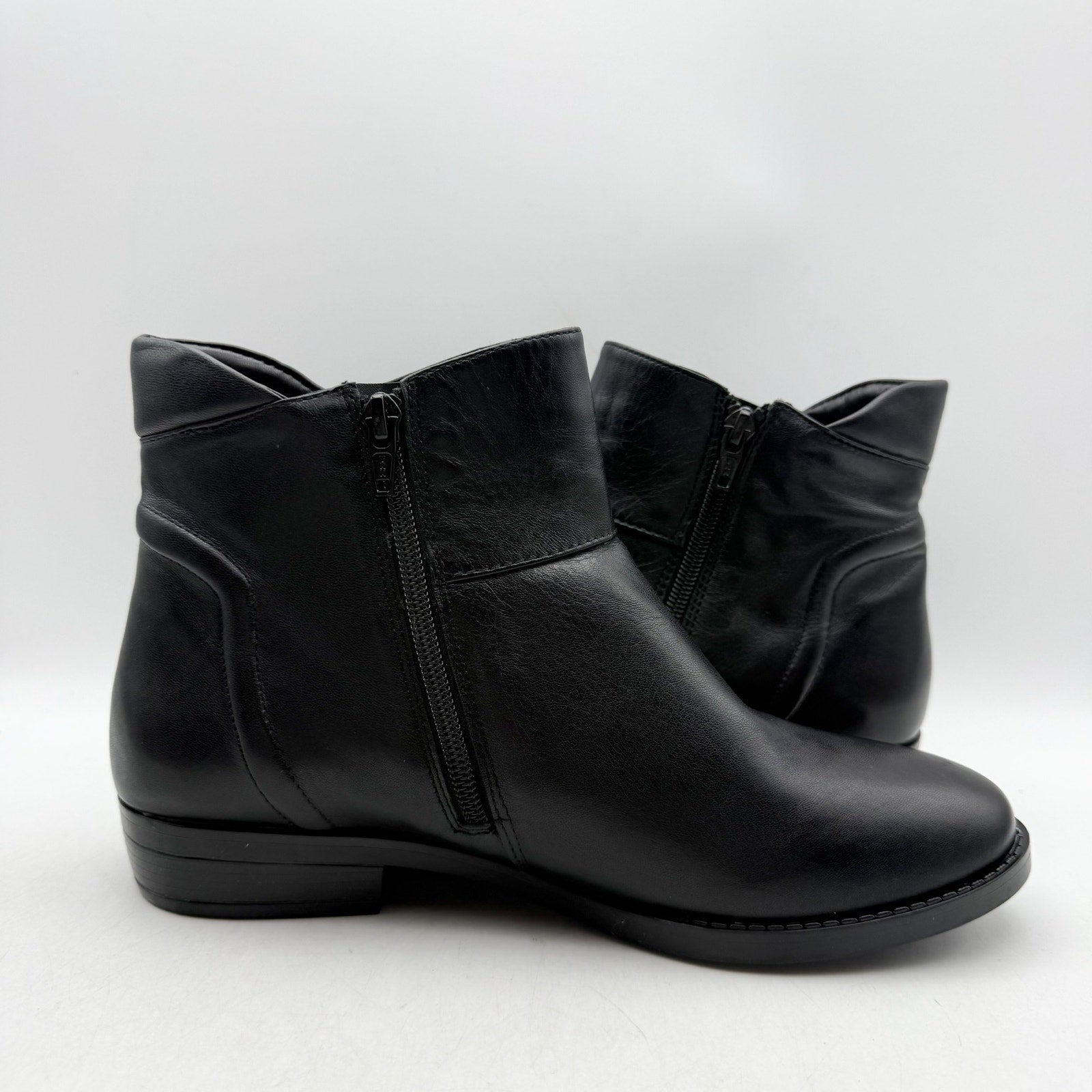 David Tate Womens Ania Ankle Bootie US 8.5 Wide Black Leather NWOB