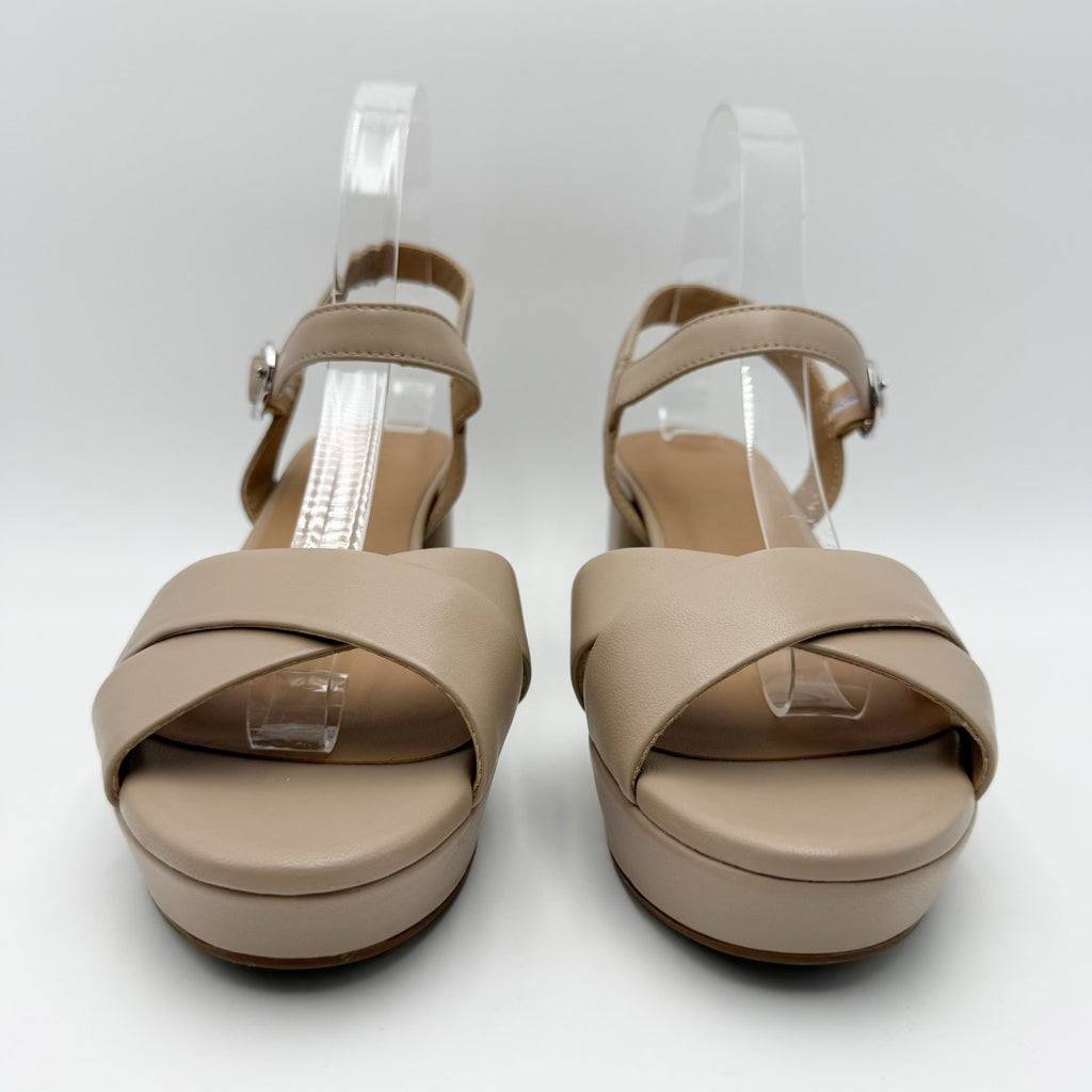 Aerosoles Womens Cosmos Platform Sandals Size 8.5 M Beige NWOB