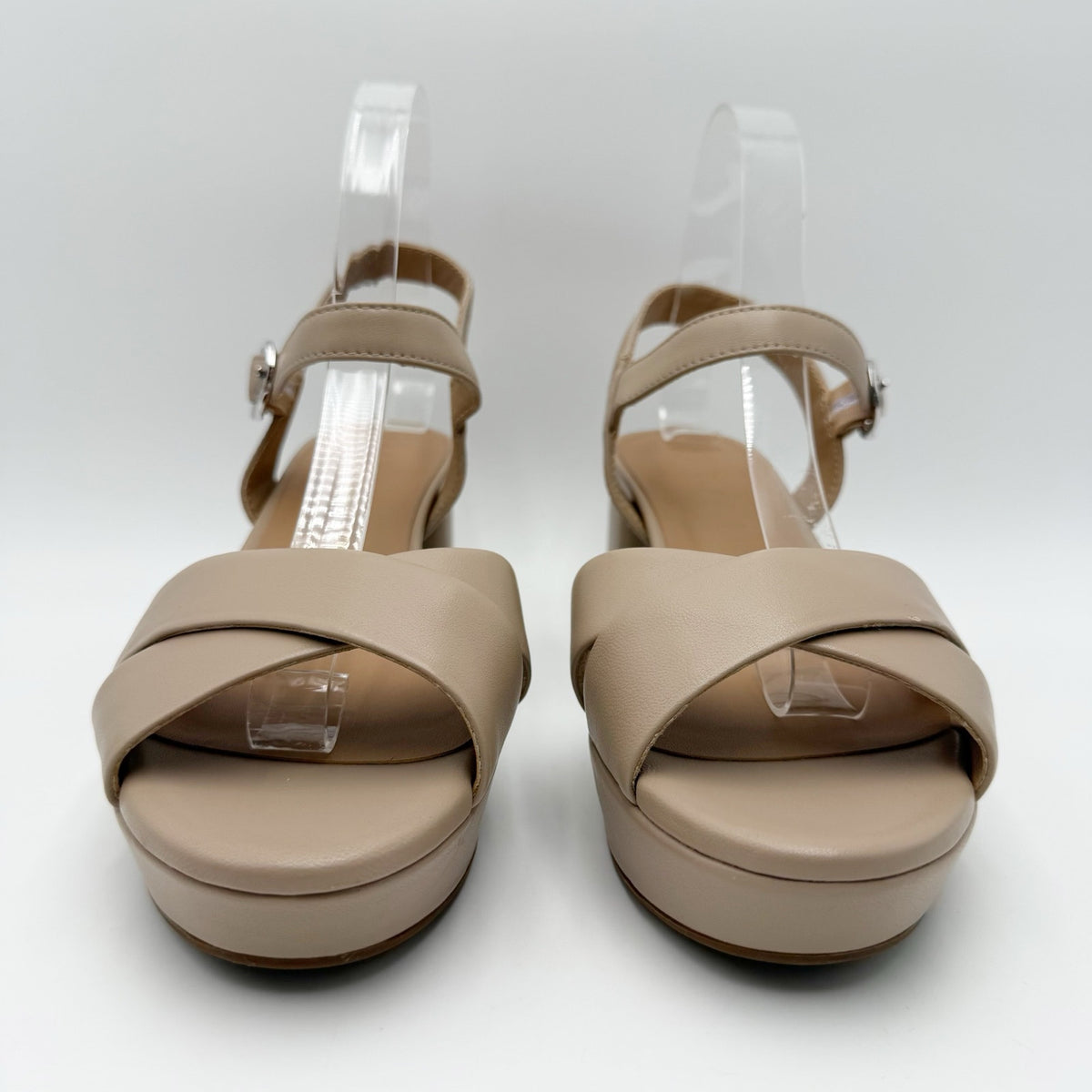 Aerosoles Womens Cosmos Platform Sandals Size 8.5 M Beige NWOB