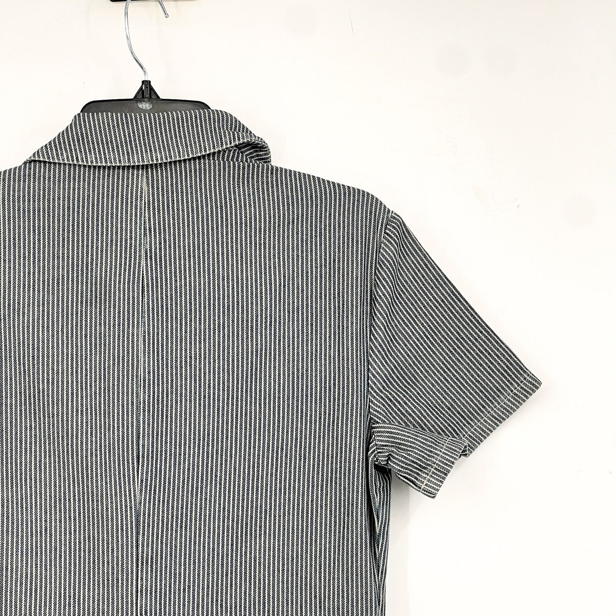 LACAUSA Womens Railroad Lucky Jumpsuit Small Blue Sea Salt Stripe NWT