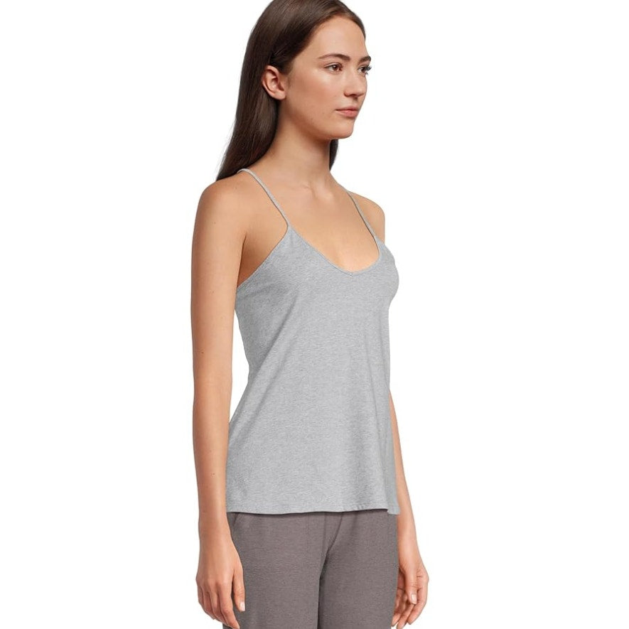 SKIN ORGANIC Womens Essential Camisole Tank Small Medium Heather Grey V Neck NWT