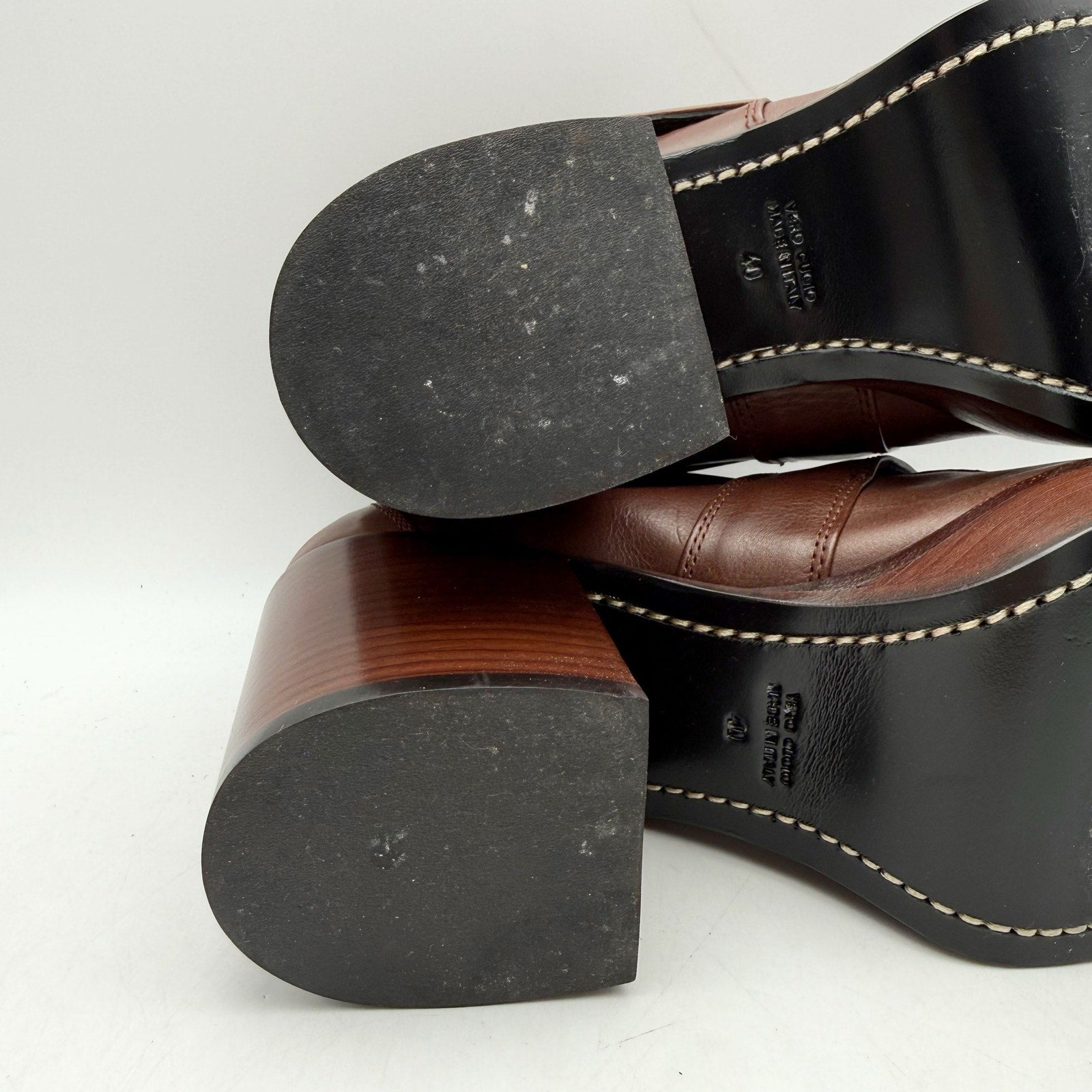 RE/DONE Womens Big Buckle Loafers EU 40 US 10 Dark Red Leather Heels EUC