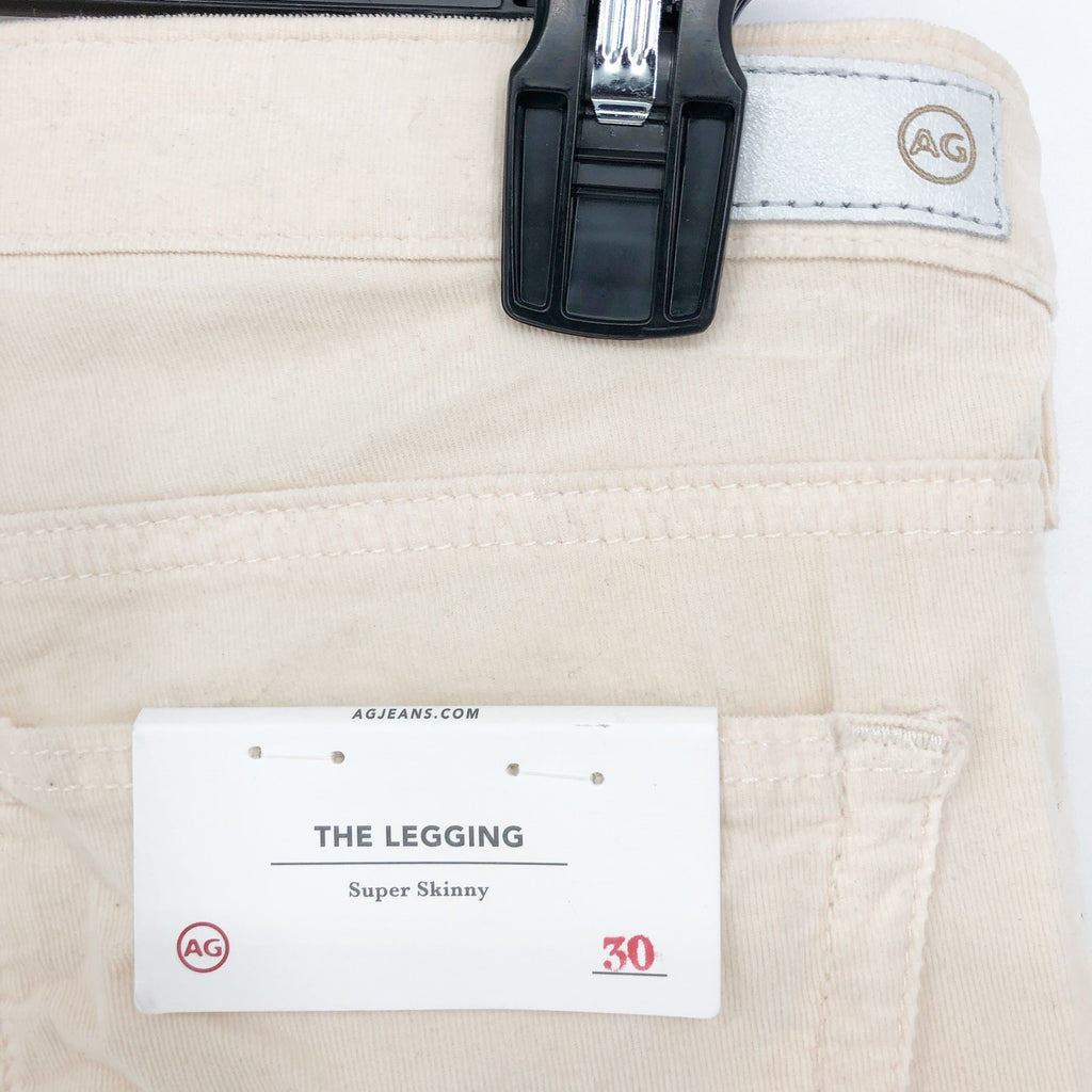AG Adriano Goldschmied Womens The Legging Ankle Jeans Size 30R Cream Cords NWT