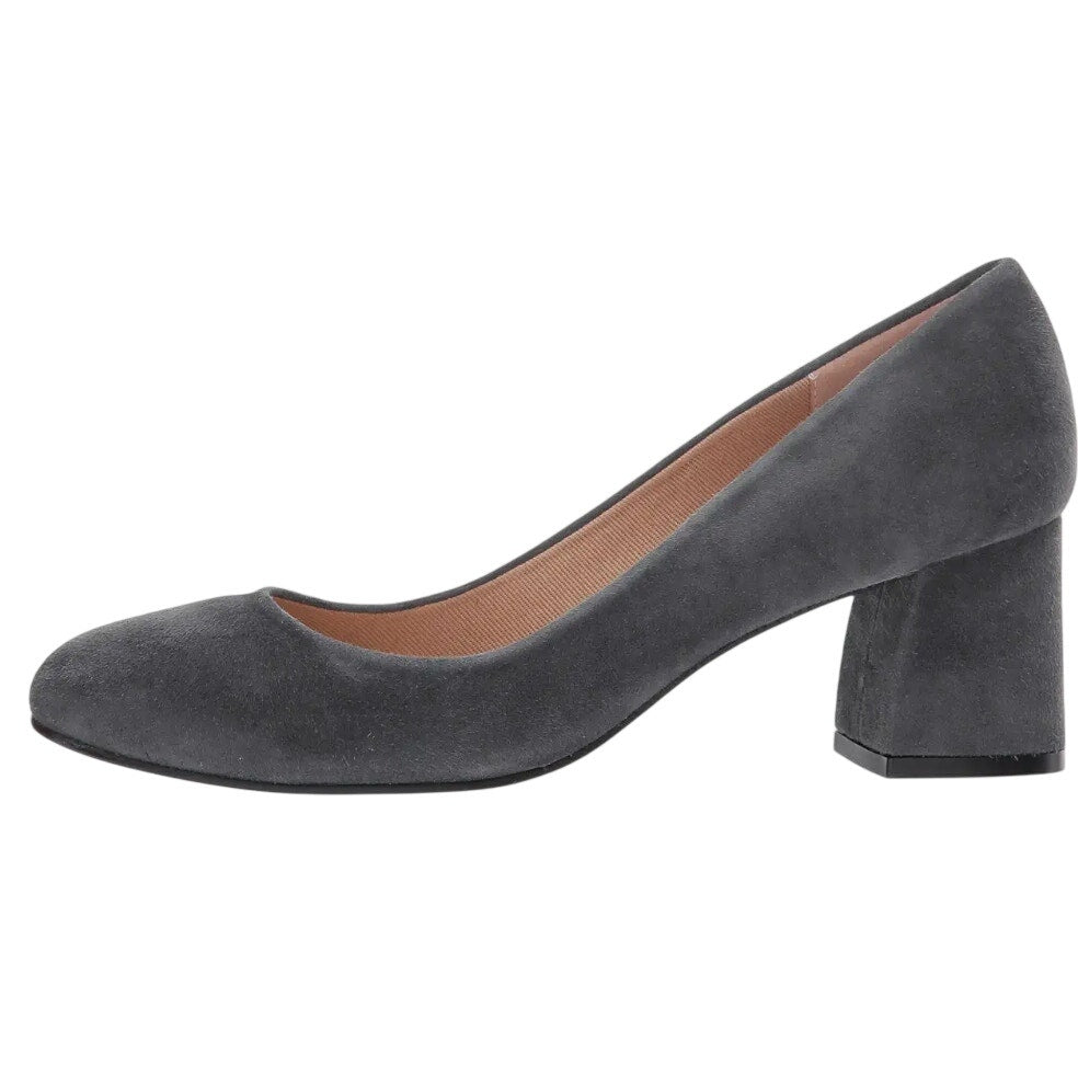 French Sole Womens Trance Pumps Size 7.5 B Dark Grey Suede Heels NIB