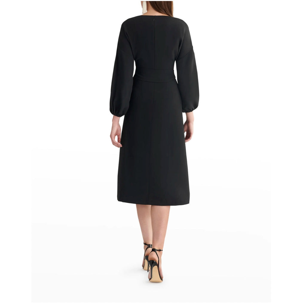 Sachin & Babi Annie Belted Midi Sheath Dress 2 Black Long Sleeve $450