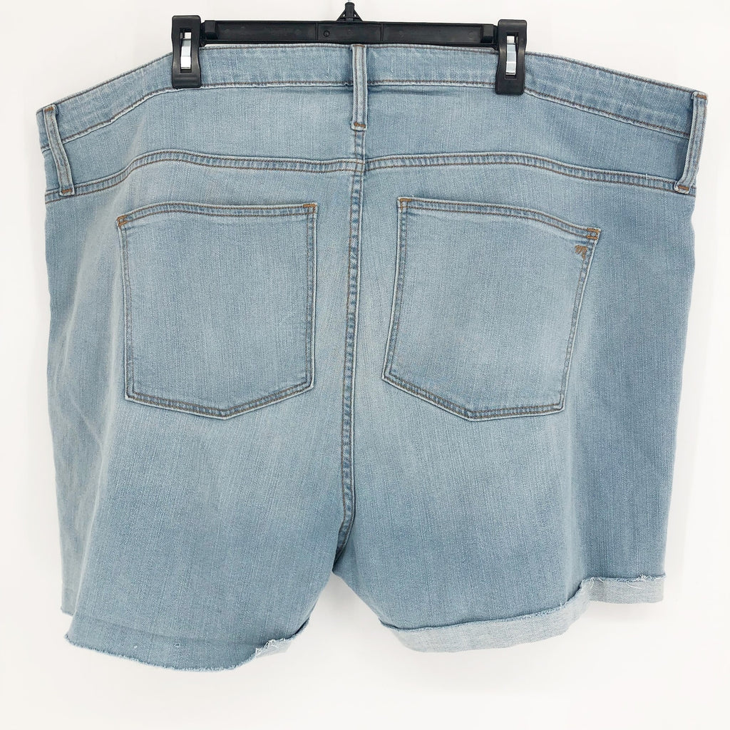 MADEWELL High Rise Denim Rolled Hem Shorts Size 37 Blue Ainger Stretch M6236 NWT