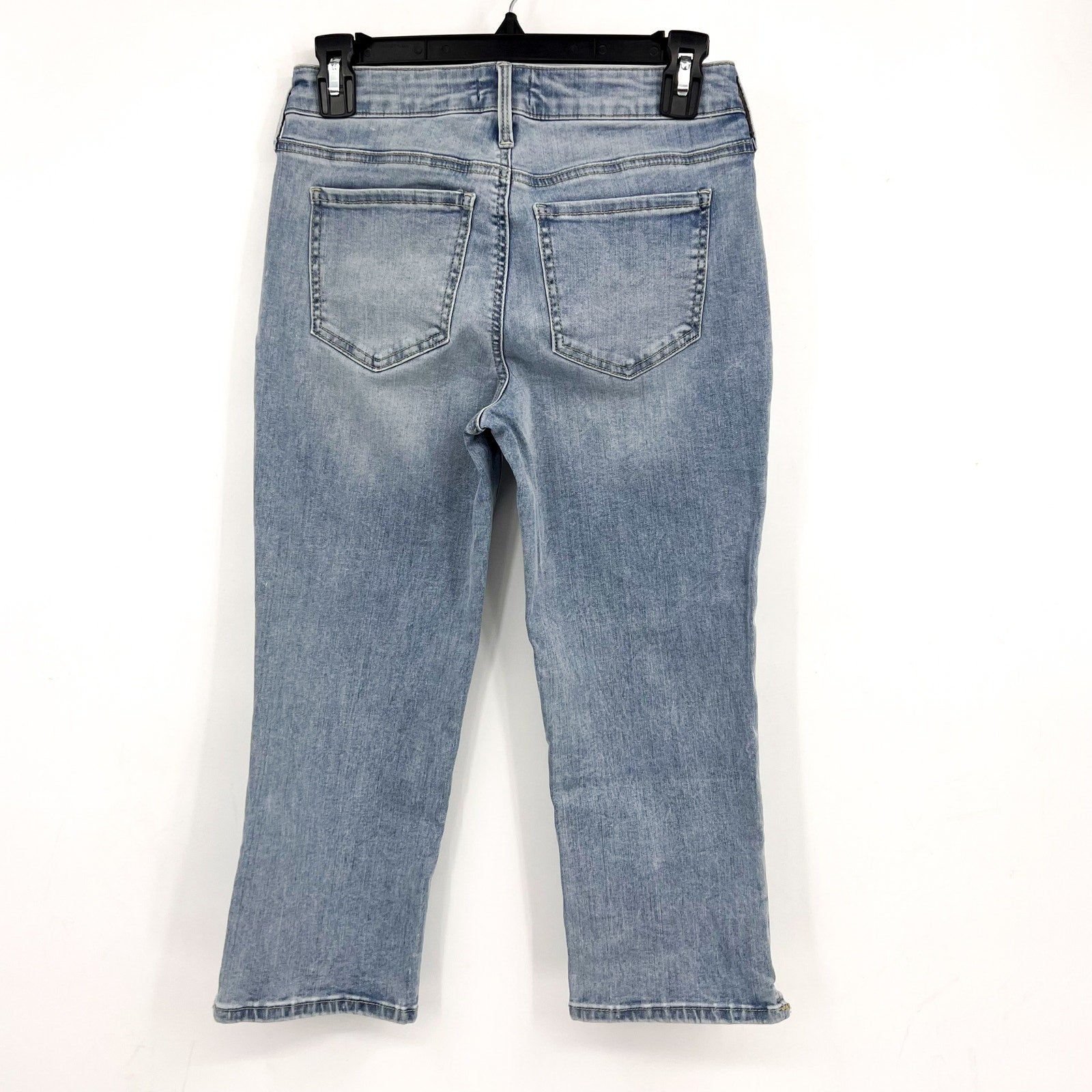 NYDJ Curves 360 Womens Slim Straight Crop Jeans Size 0 Charmed Light Blue NWOT