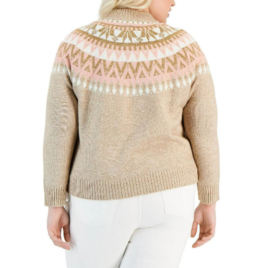 TOMMY HILFIGER Half Snowflake Pullover Sweater 2X Beige Fairisle NWT
