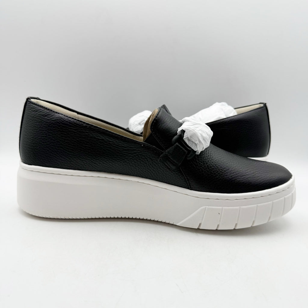 Naturalizer Womens Daphne Casual Sneakers US 12M EU 43 Black Leather Slip on NIB