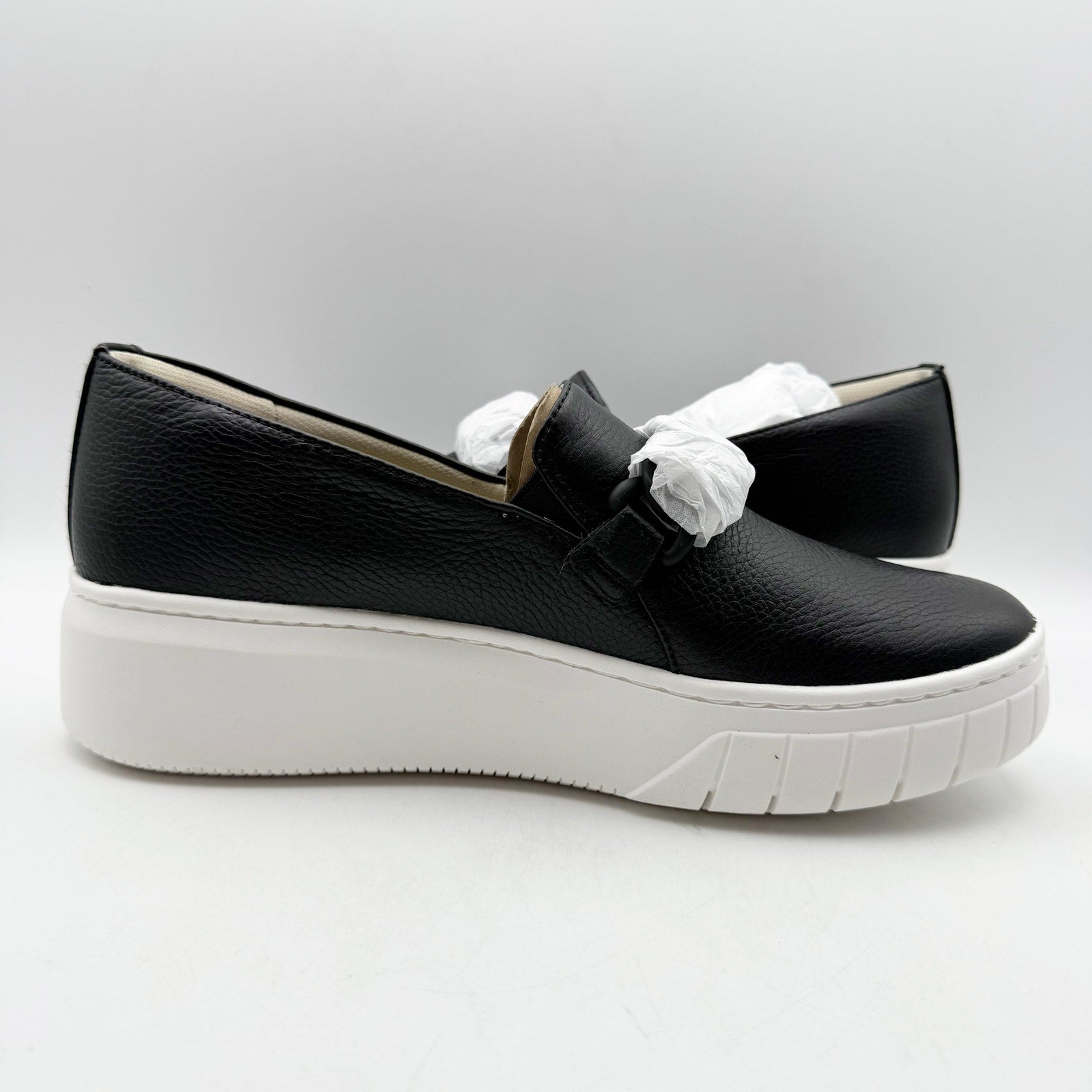 Naturalizer Womens Daphne Casual Sneakers US 12M EU 43 Black Leather Slip on NIB