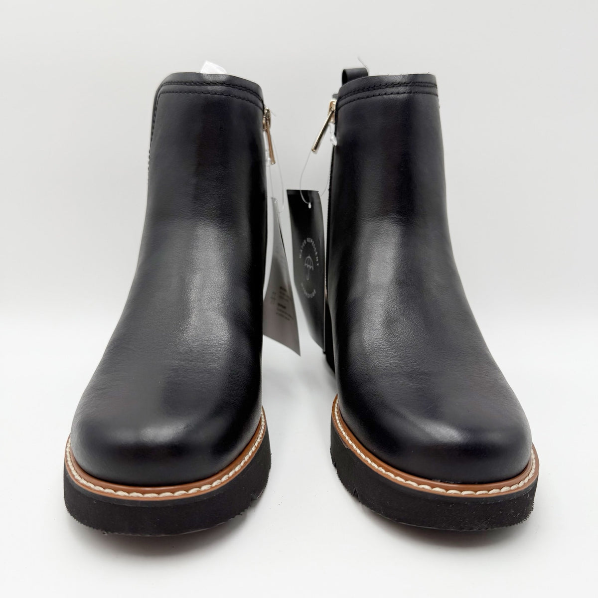 Naturalizer Women Darry Ankle Boots 6.5 Narrow Black Leather Water Repellent NIB