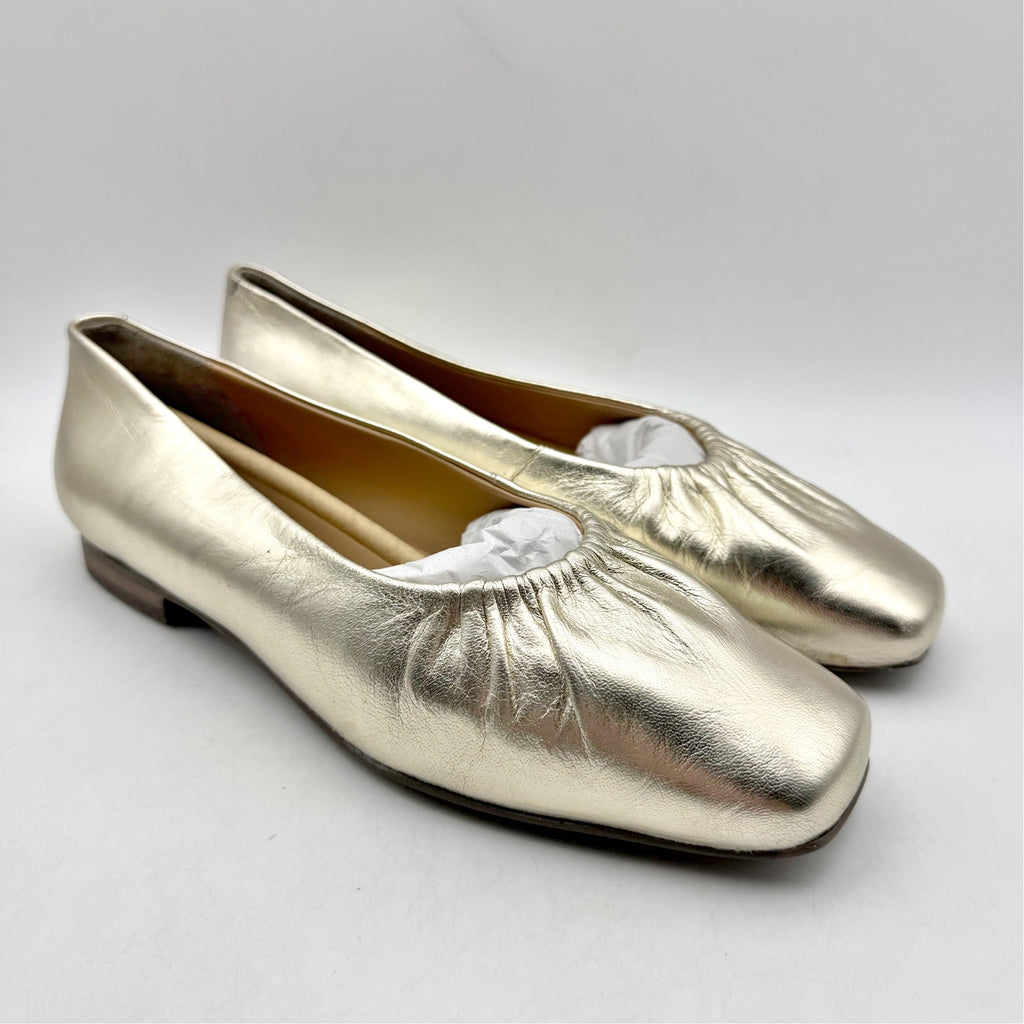 Seychelles Women Little Things Flats US 7.5 EU 38 Platinum Gold Leather NWOB
