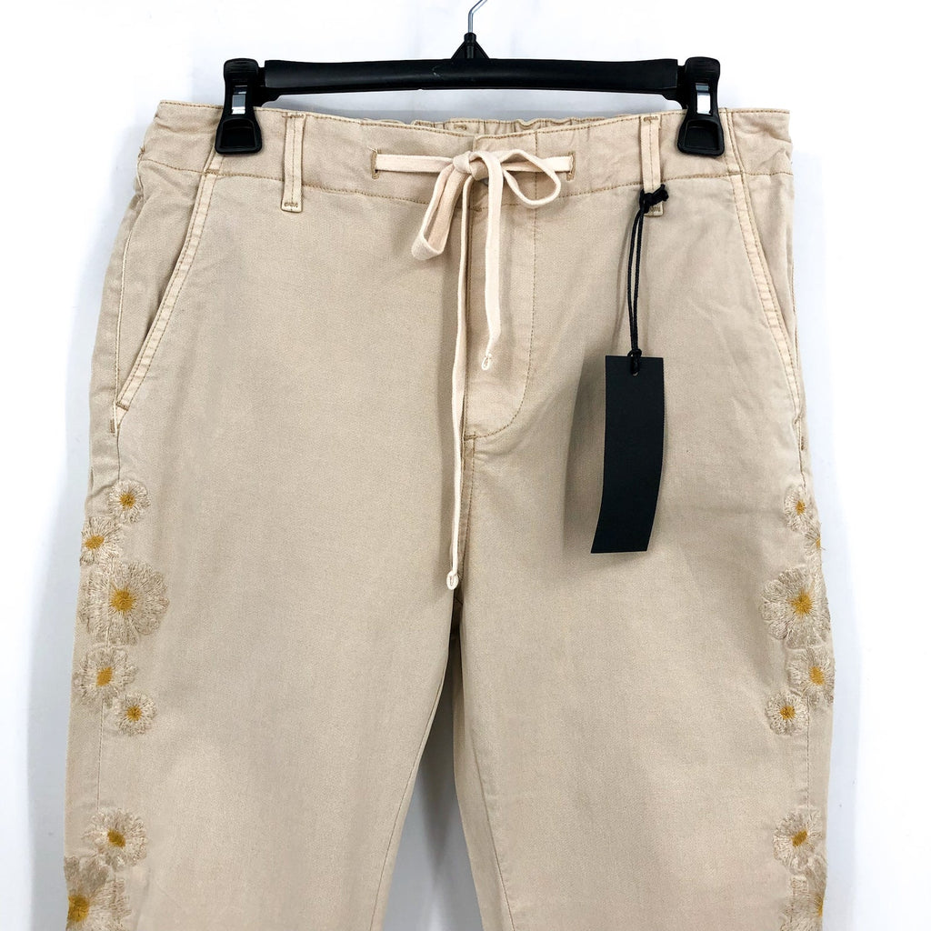 DRIFTWOOD Women's Embroidered Casual Pants XL Beige Floral NWT