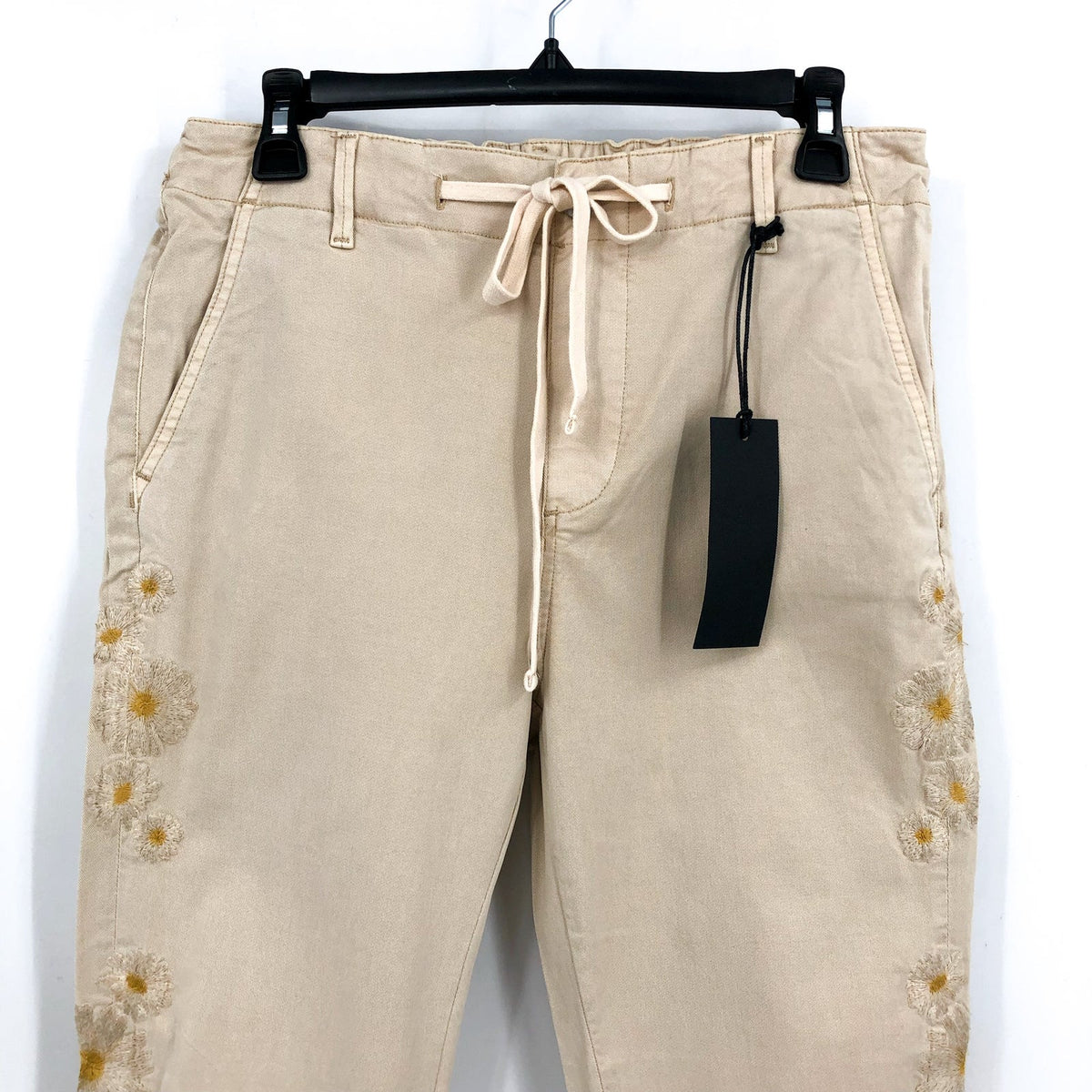 DRIFTWOOD Women's Embroidered Casual Pants XL Beige Floral NWT