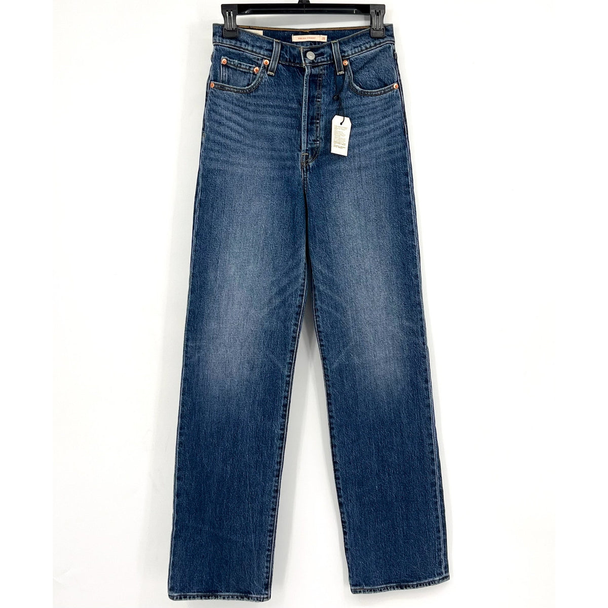 Levi's Womens Ribcage Straight Jeans 26x32 SIZE 2 Valley View 790780007 NWOT