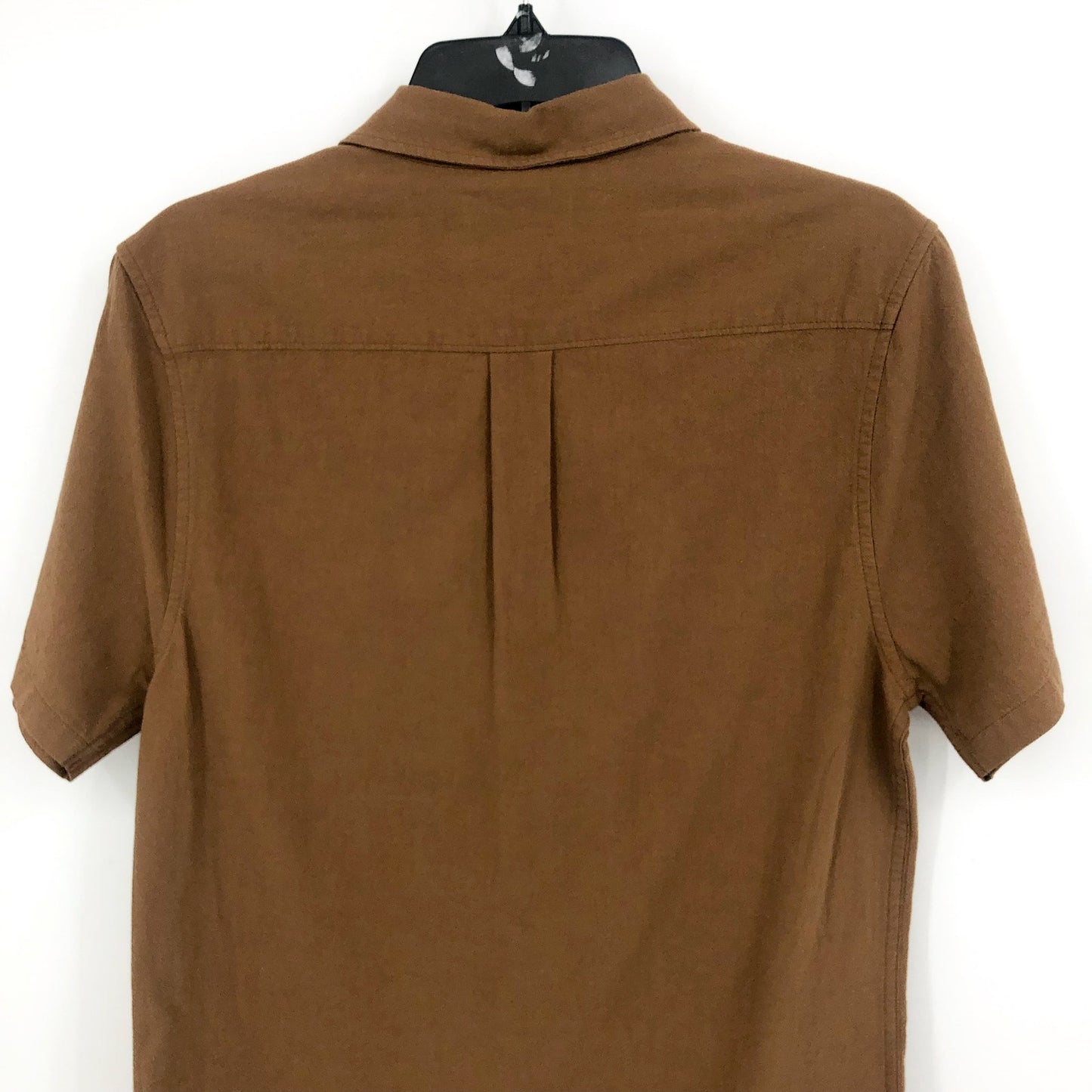 MADEWELL Men's Crinkle Cotton Perfect Fit Shirt XS Brown Short-Sleeve NJ719 NWT