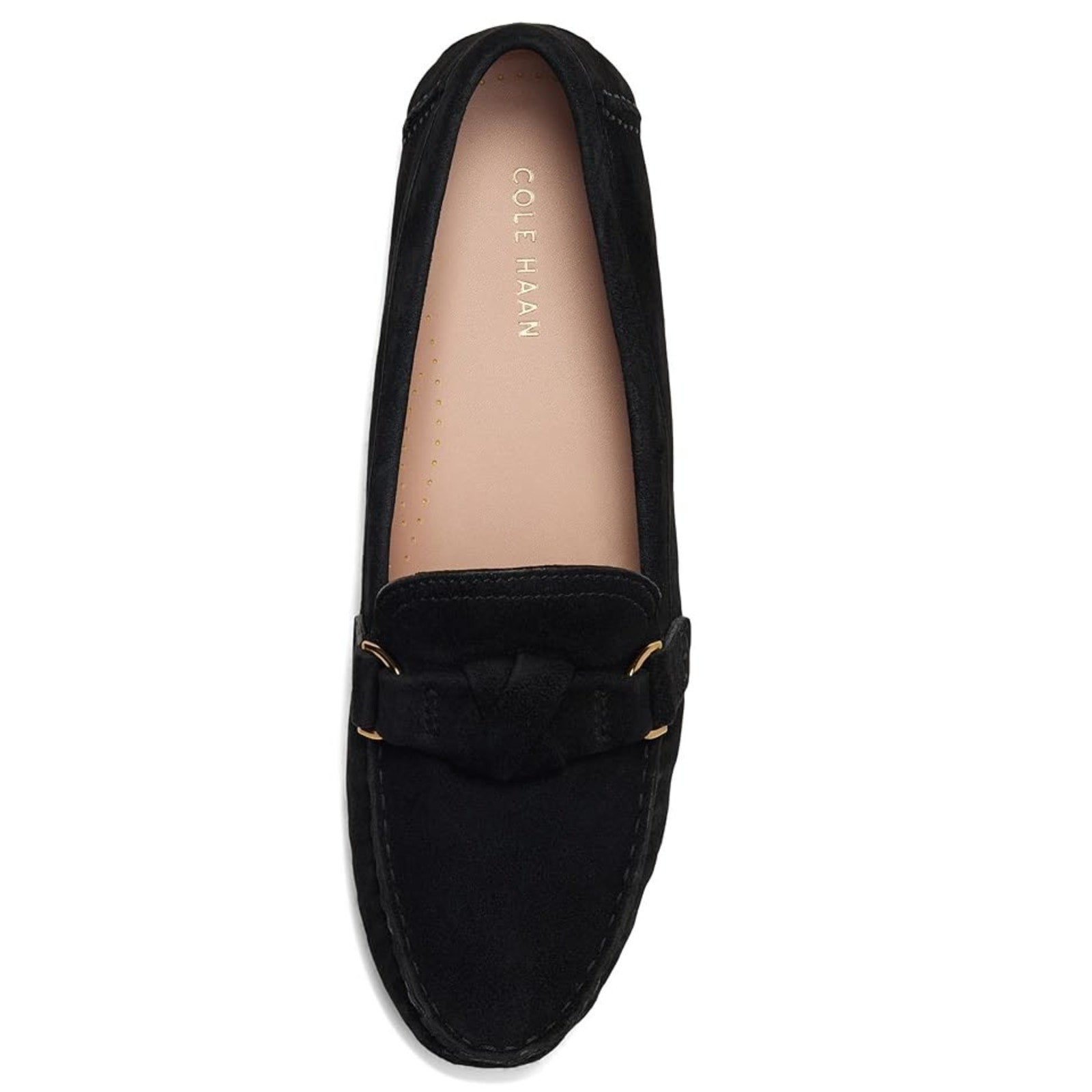 Cole Haan Womens Emmie Knot Driver Loafers US 8 B EU 38.5 Black Suede NIB