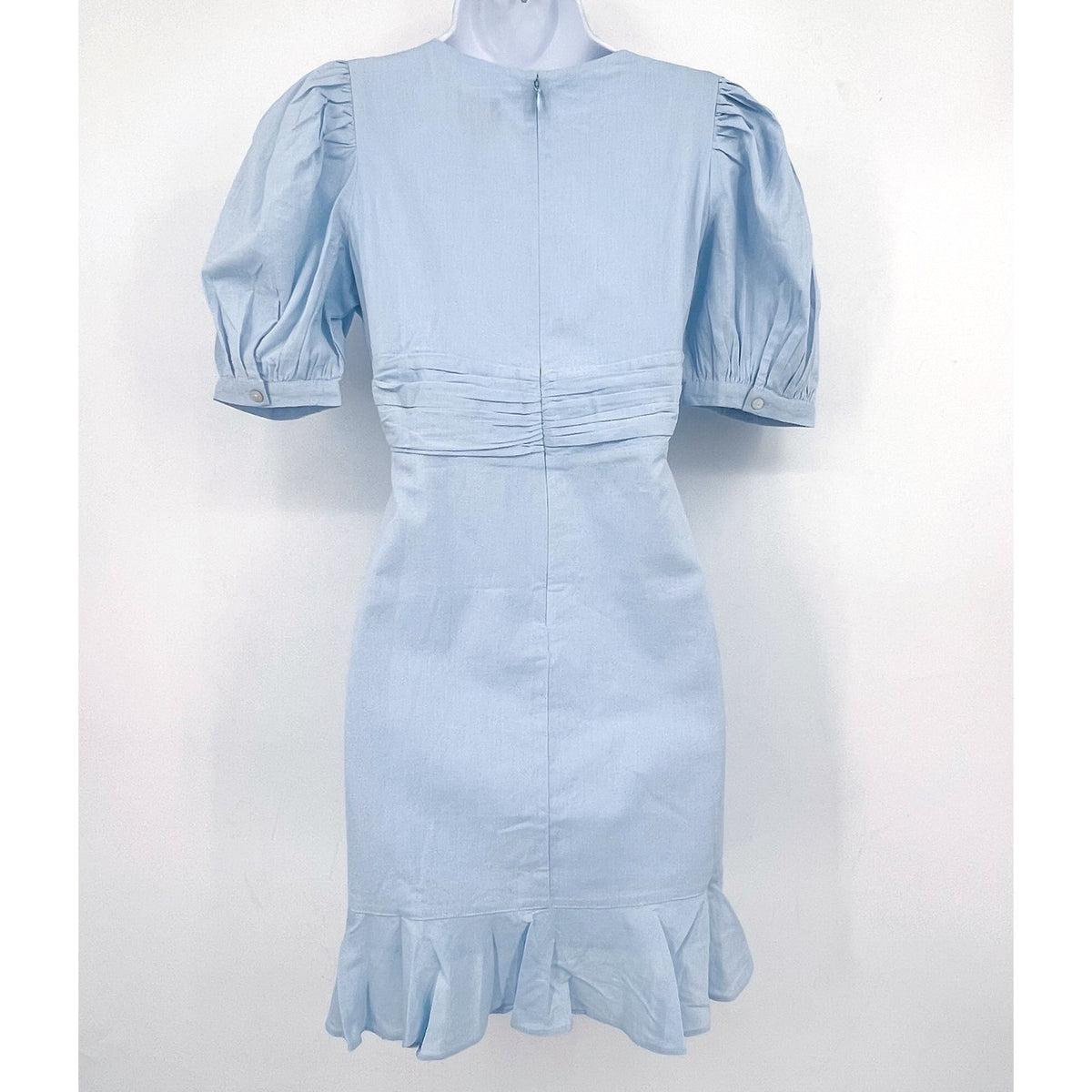 BARDOT JUNIOR Girl's Sky Mini Dress Size 16 Sky Blue Short Puff Sleeve NWT