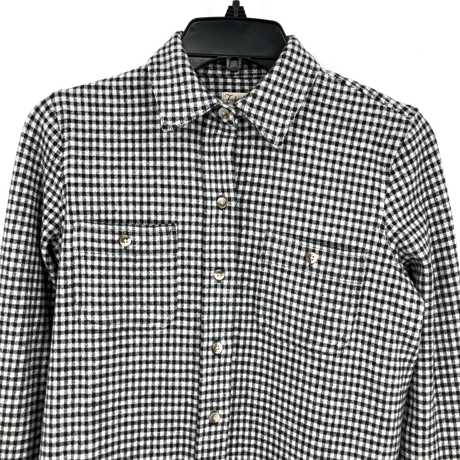 FAHERTY Men's Legend Sweater Shirt XS Black White Encinitas Gingham Check NWT