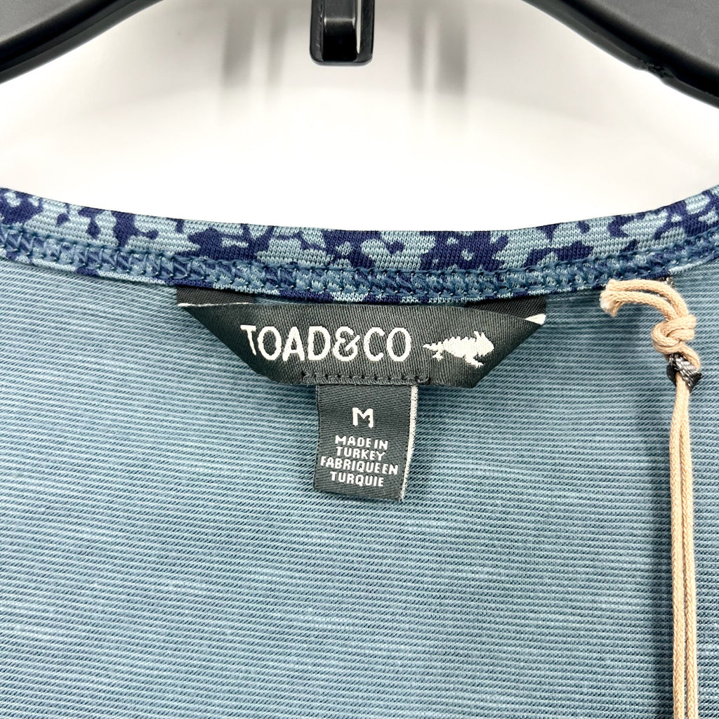 TOAD & CO Women's Marley Tiered Tank Dress Medium Blue Floral Tonal Print NWT
