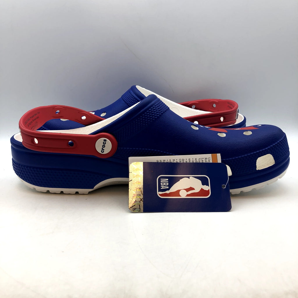 Crocs NBA Mens Philadelphia 76ers Classic Clog Size 12 Blue White NWOB