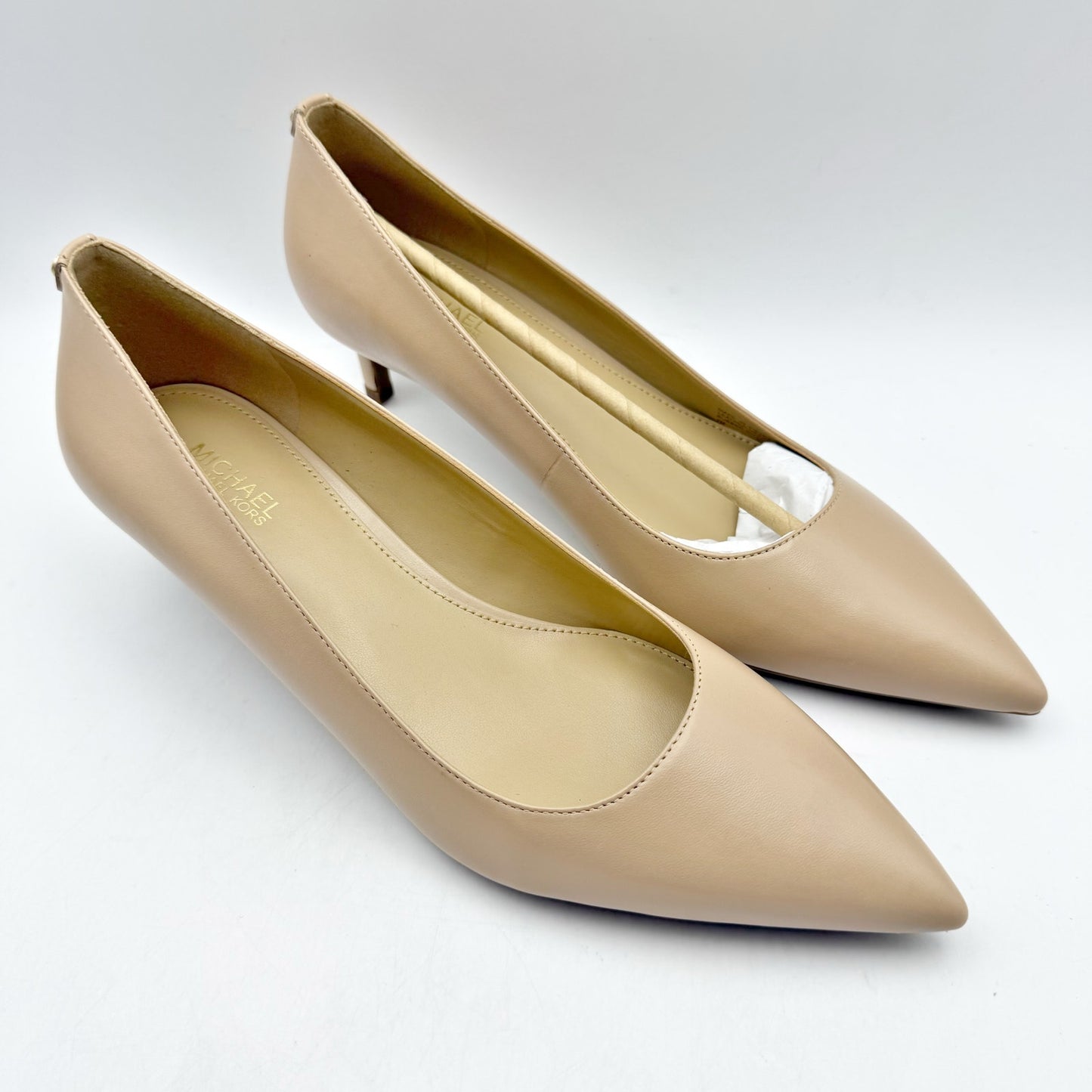 Michael Kors Womens Alina Flex Kitten Pump US 7 M Blush Beige Leather NIB