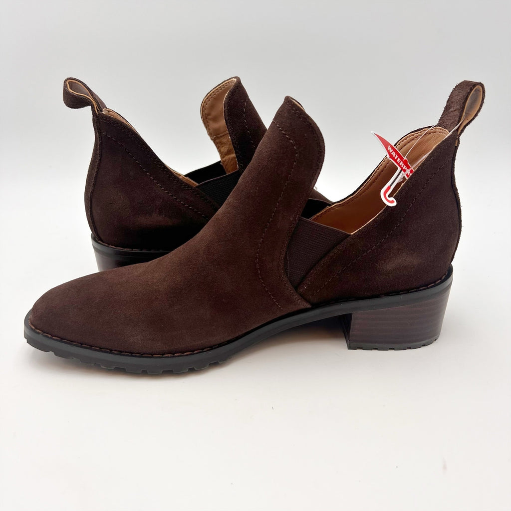 Blondo Womens Sandra Ankle Booties Size 7.5 M Java Brown Suede Waterproof NIB