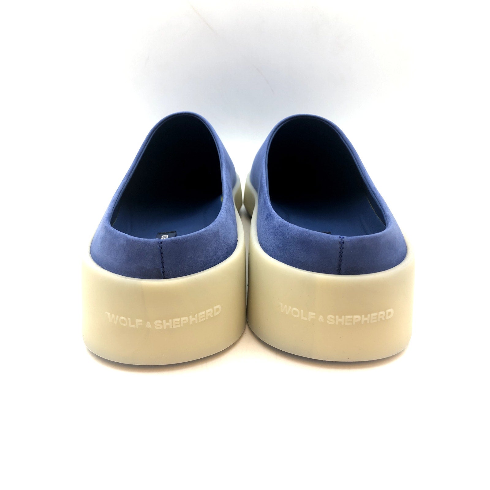 Wolf & Shepherd Cruise Mule Slip On Shoes Womens 7.5 Mens 9 Blue White NIB
