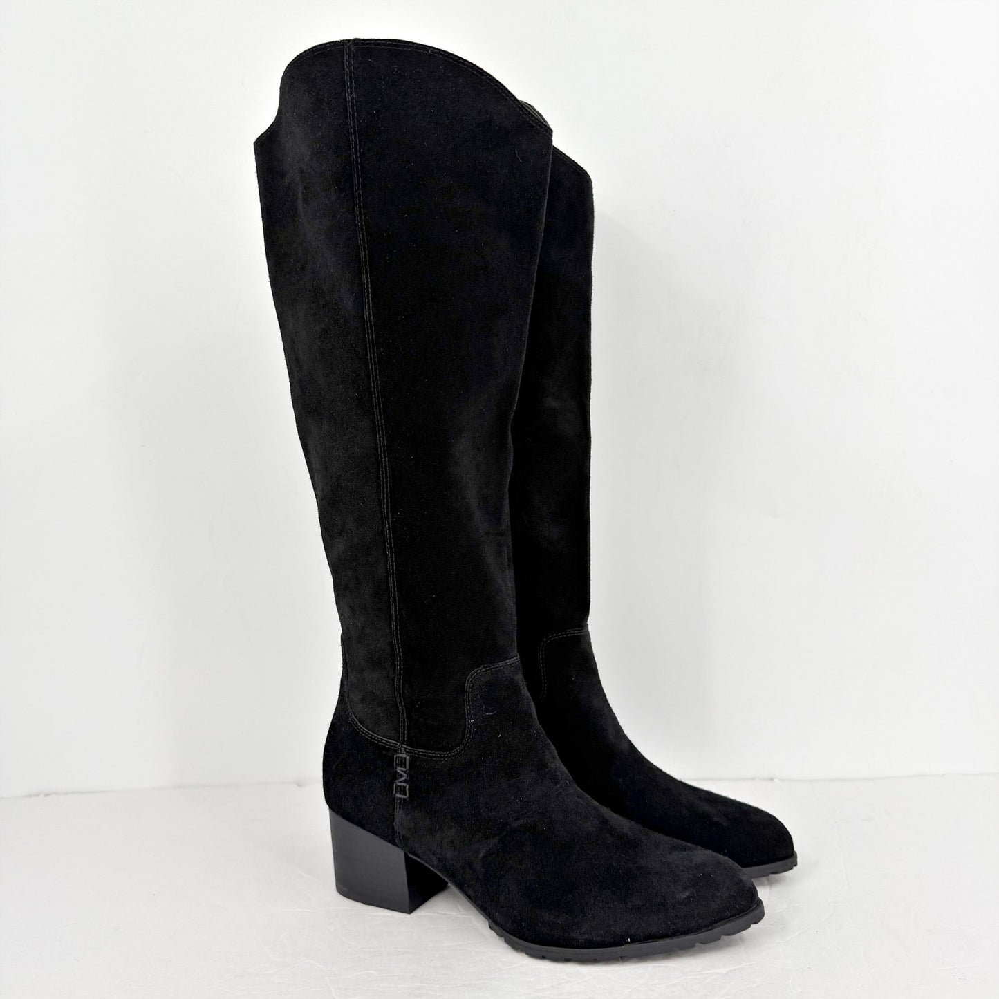 Vionic Women Bixby Knee High Boot 8.5 Wide WC Black Suede Water Repellent NWOB