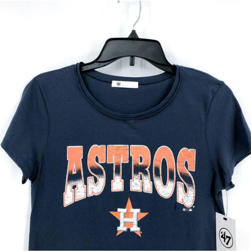 47 BRAND Womens Houston Astros Undertone Frankie T-shirt Medium Atlas Blue NWT