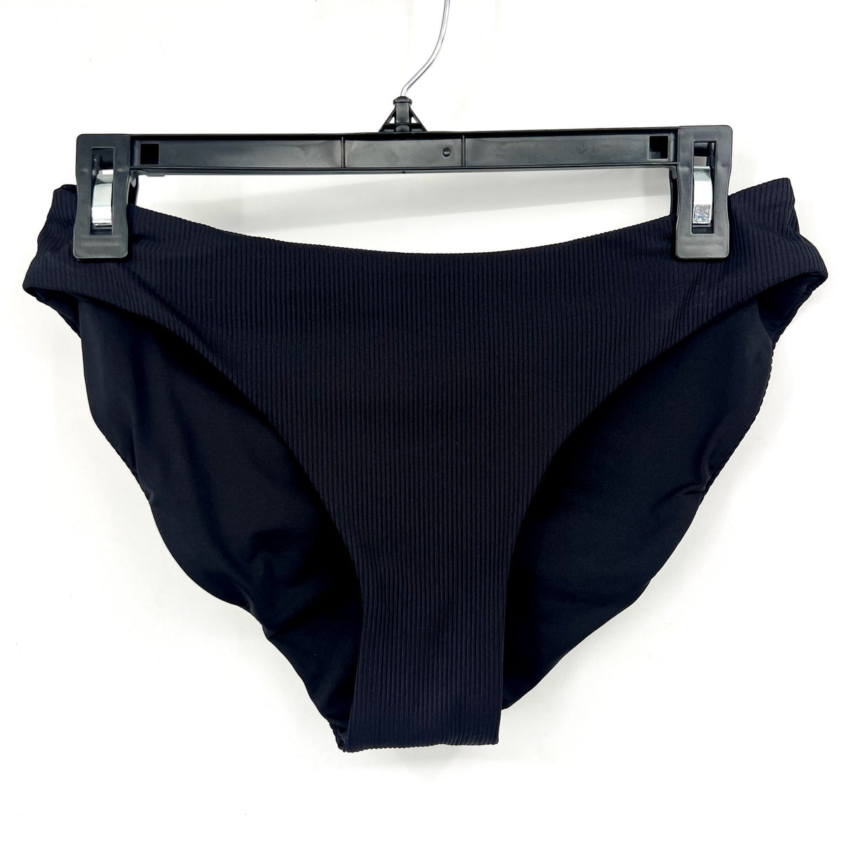 BECCA Women's Modern Edge Shirred American Bikini Bottom Medium Black NWT