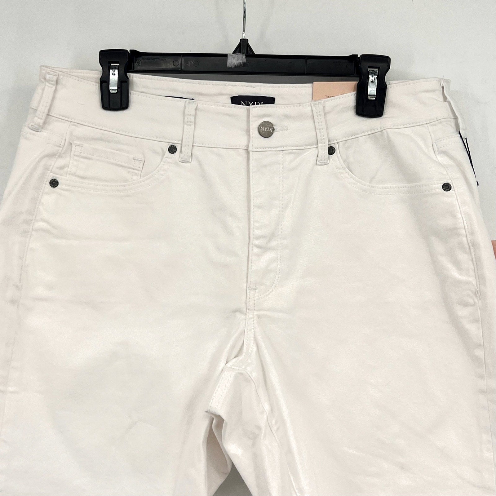 NYDJ Womens Ella Denim Shorts Size 18W PETITE Optic White 8" Inseam NWT