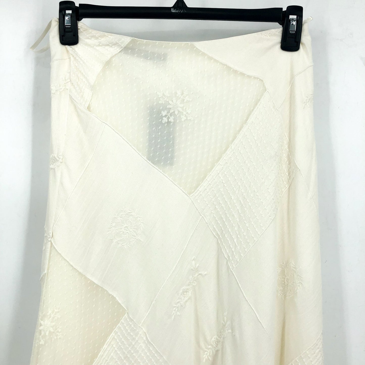 LAUREN RALPH LAUREN Women's Mesh Lace Midi Flared Skirt Size 6 White