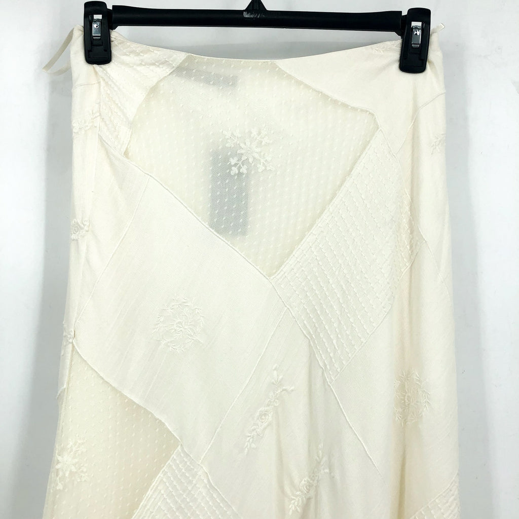 LAUREN RALPH LAUREN Women's Mesh Lace Midi Flared Skirt Size 6 White