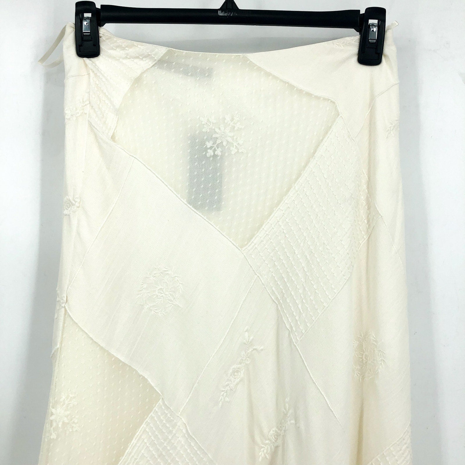 LAUREN RALPH LAUREN Women's Mesh Lace Midi Flared Skirt Size 6 White