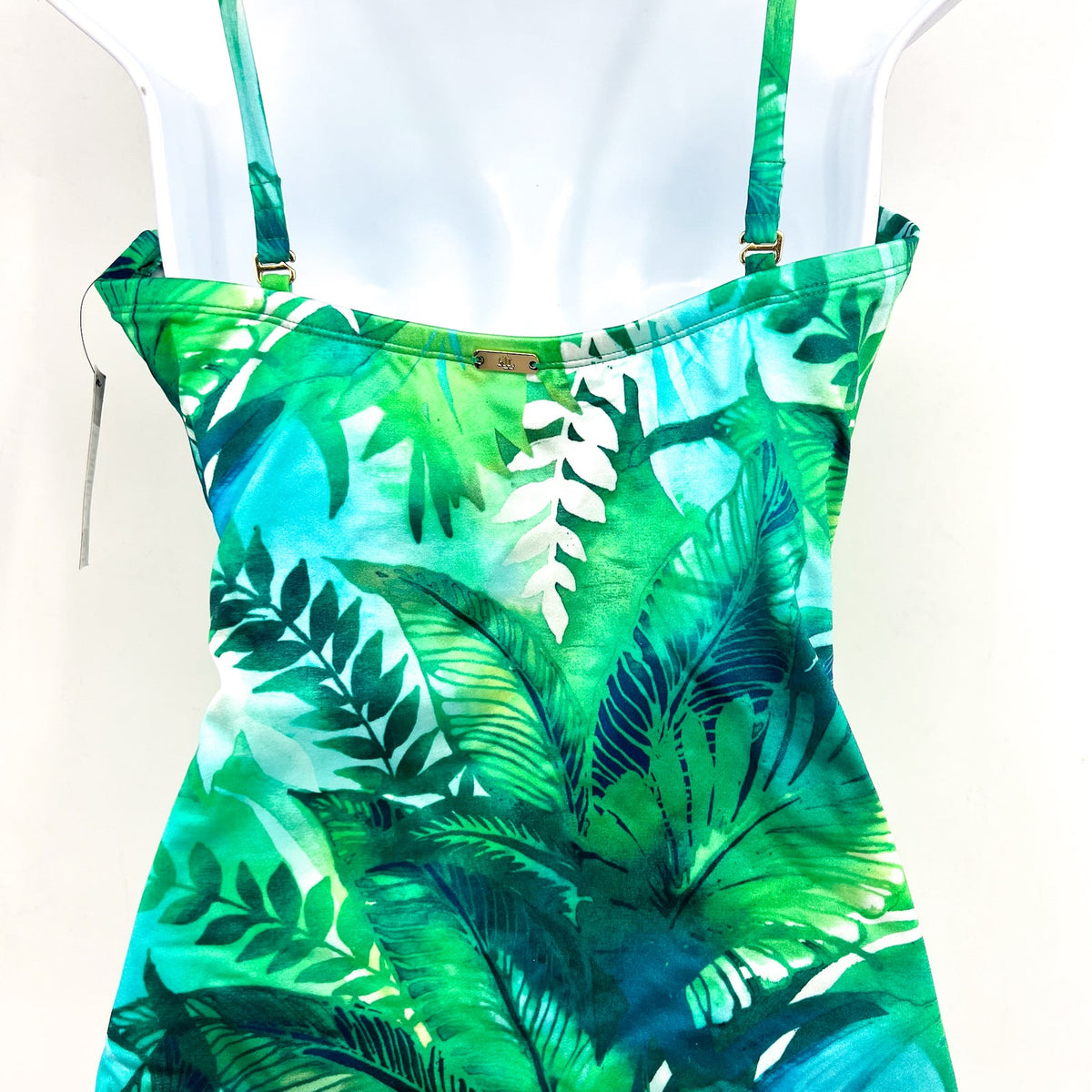 LAUREN RALPH LAUREN Underwire One-Piece Swimsuit Size 4 Green Cartago Palms NWT