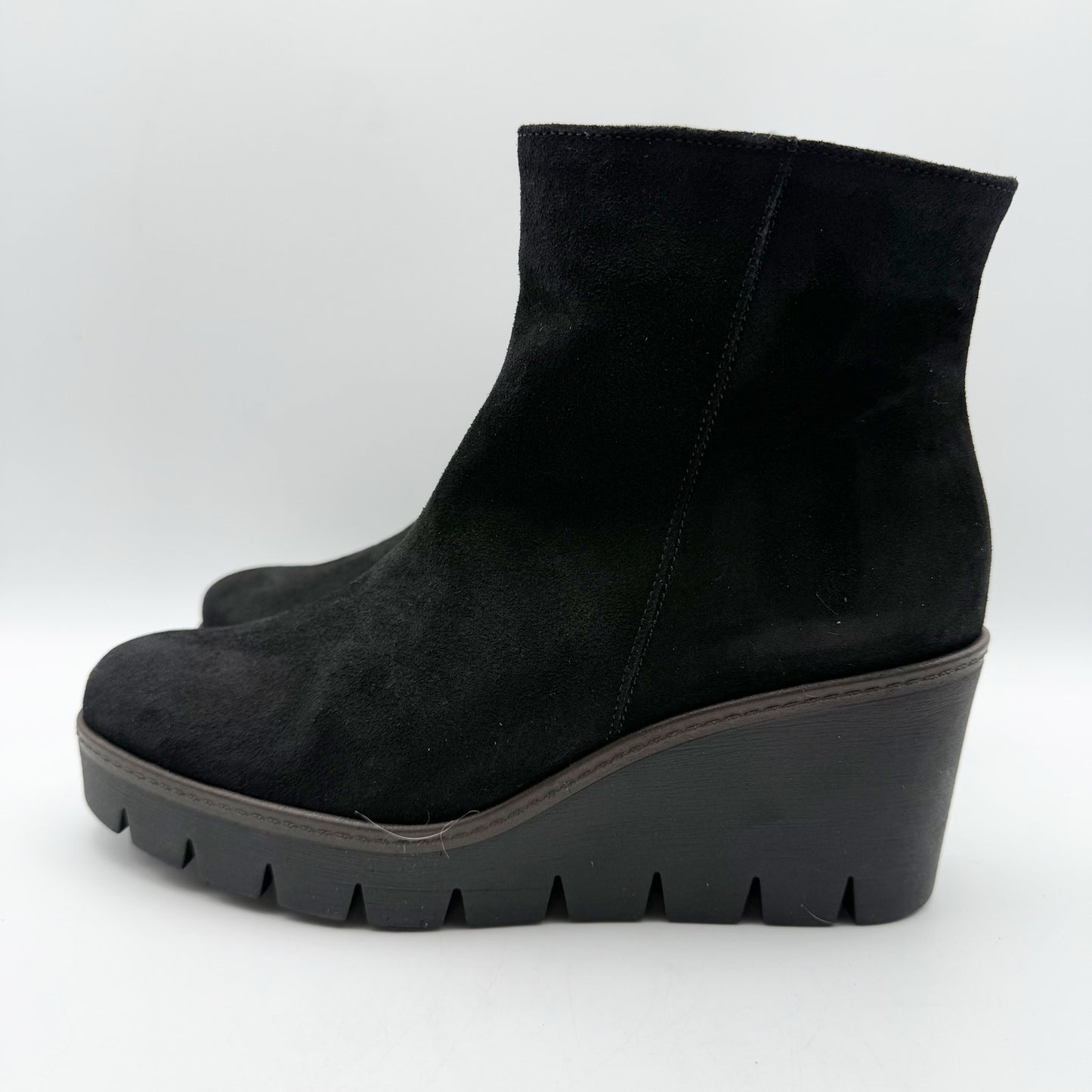 Gabor Womens 34.780 Wedge Booties US 8 Fr 38.5 Black Suede NIB