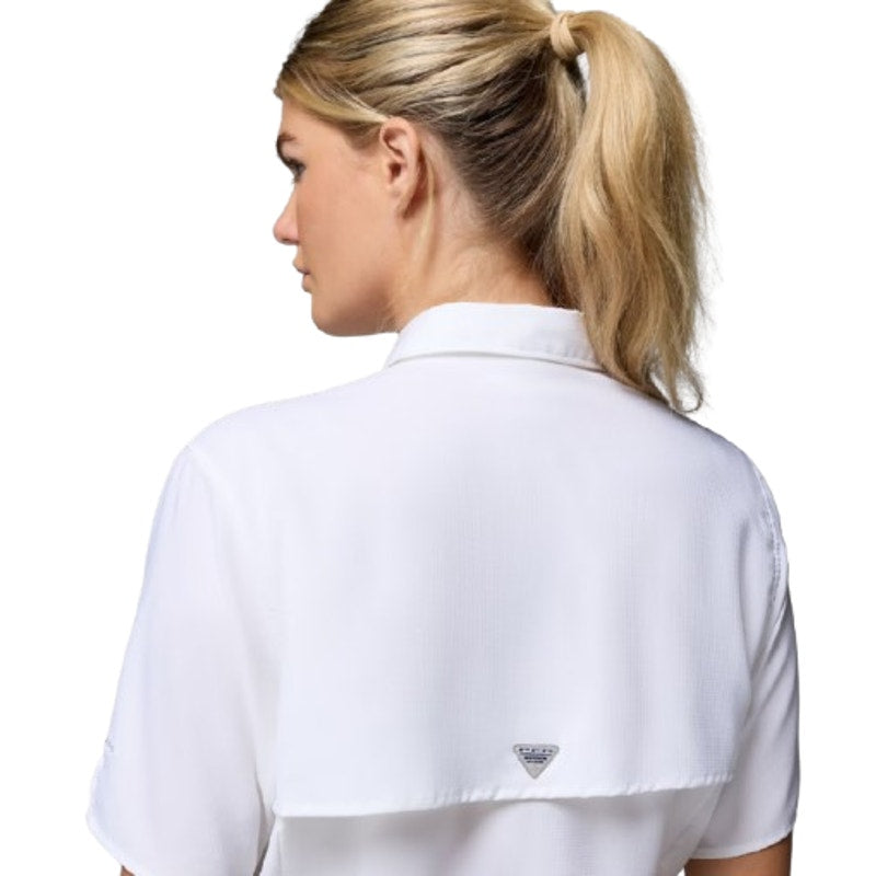 COLUMBIA Women's PFG Tamiami II Shirt Large White Short Sleeve UPF 40+ NWT