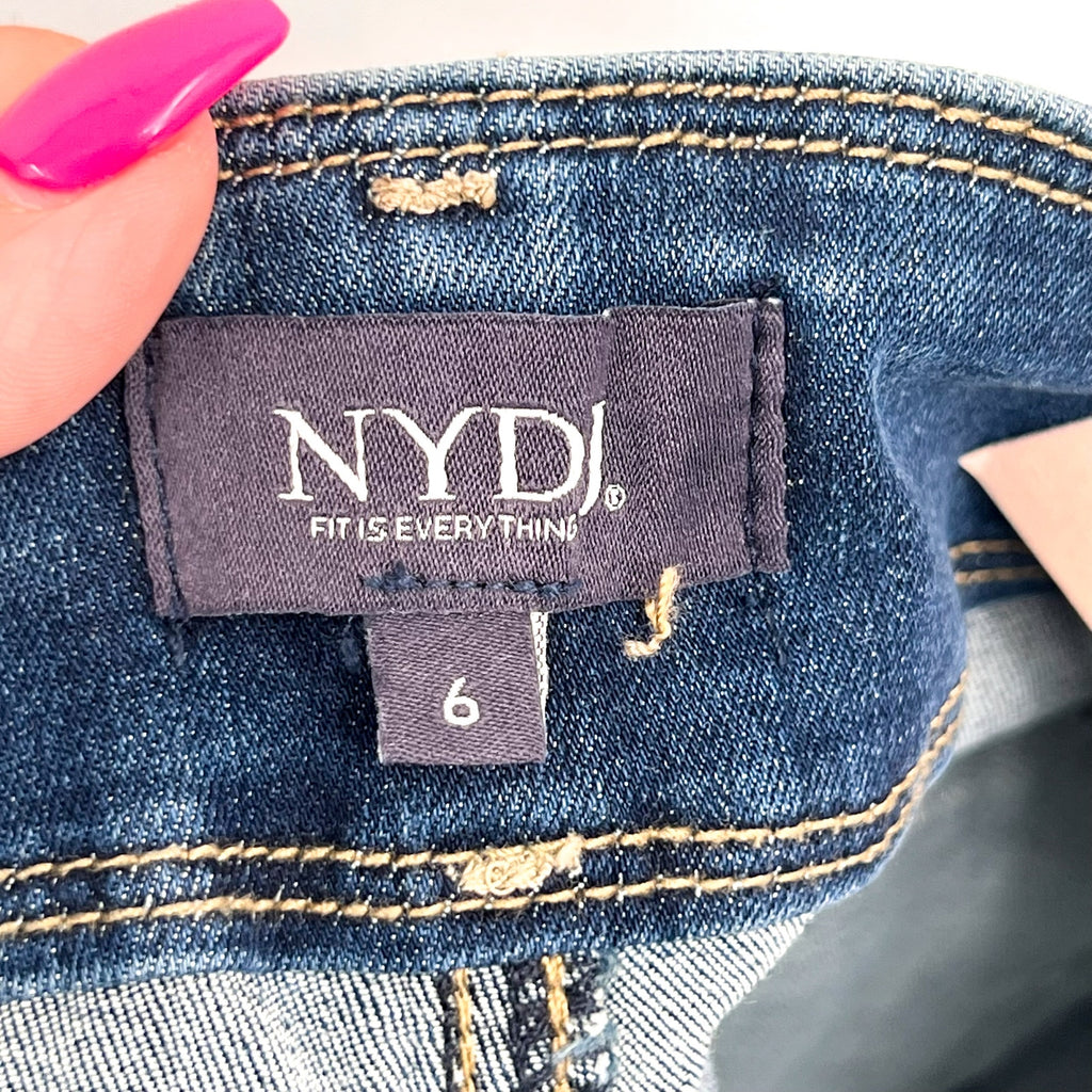 NYDJ Womens Major Wide Leg Capri Jeans Size 6 Serendipity Blue NWT