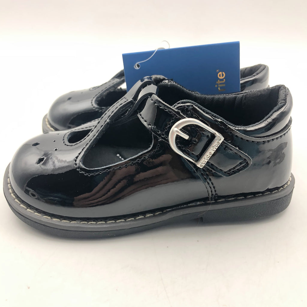 Stride Rite Girls SR Susie Mary Jane Flats Size 1 Shoes Black Patent Leather NIB