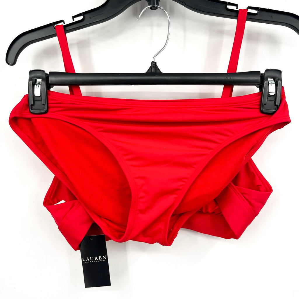 LAUREN RALPH LAUREN Beach Club V Neck Bikini Set Size 8 Red NWT