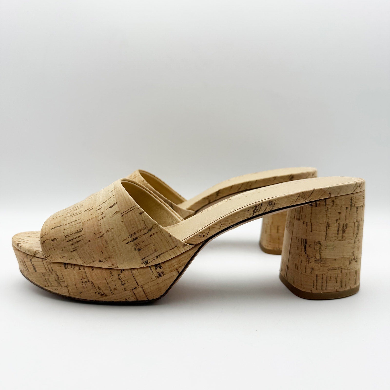 Veronica Beard Womens Dali Cork Heels Size 11 M Tan Leather Cork Platform NIB