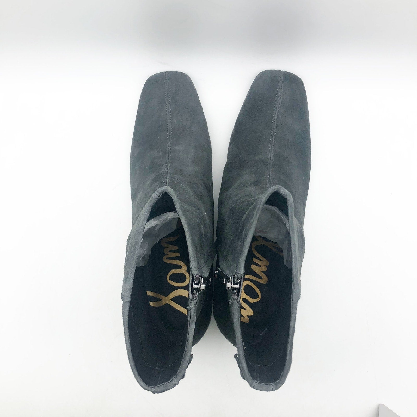 Sam Edelman Paige Ankle Booties US 10.5 M EU 41.5 Graphite Gray Suede NIB