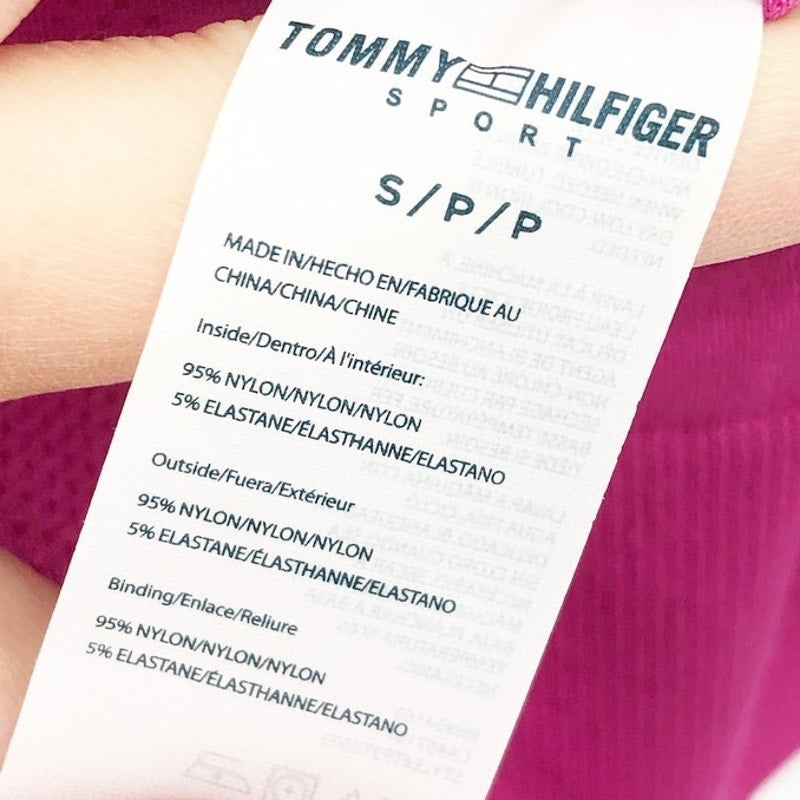 TOMMY HILFIGER SPORT Seamless Sports Bra Small Pink Dahlia Seamless Scoop NWT