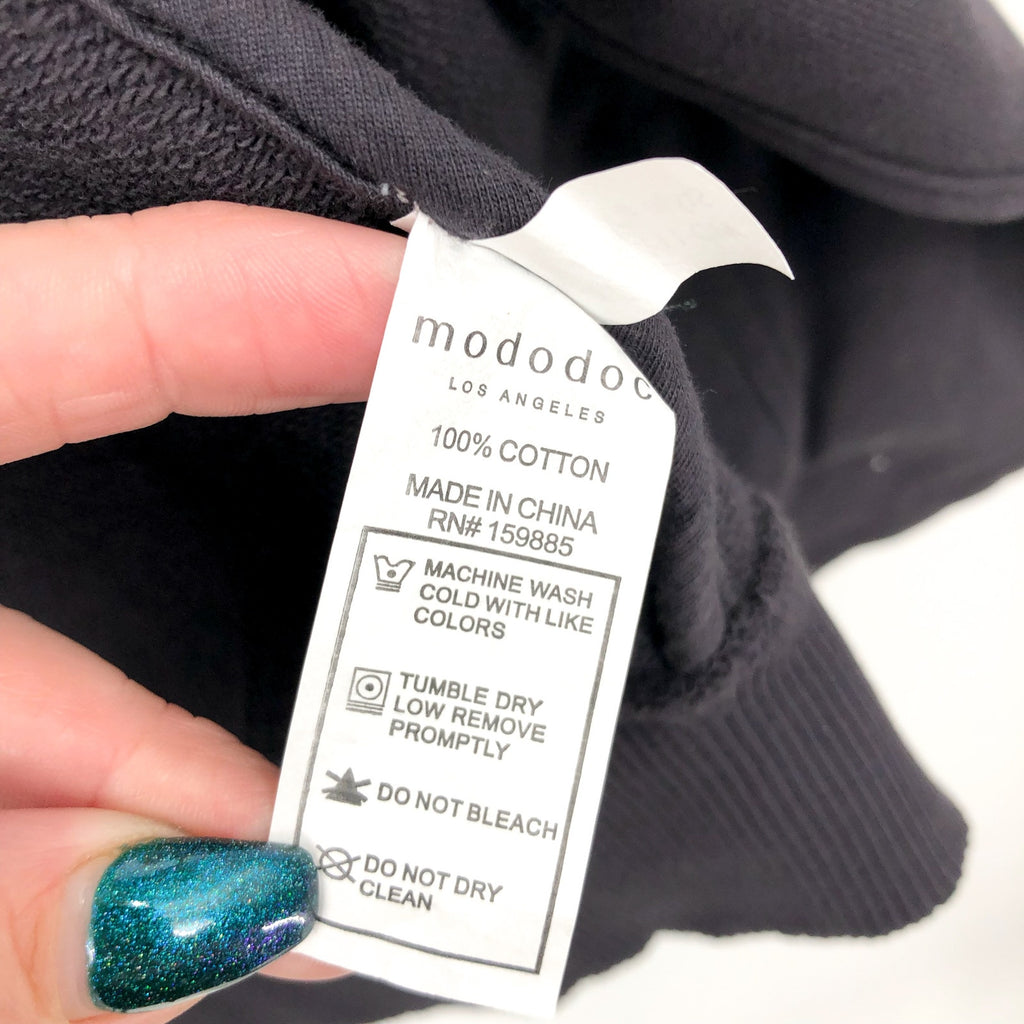 MODODOC Women's Draped Open Cardigan Small Medium Grit Gray French Terry NWT